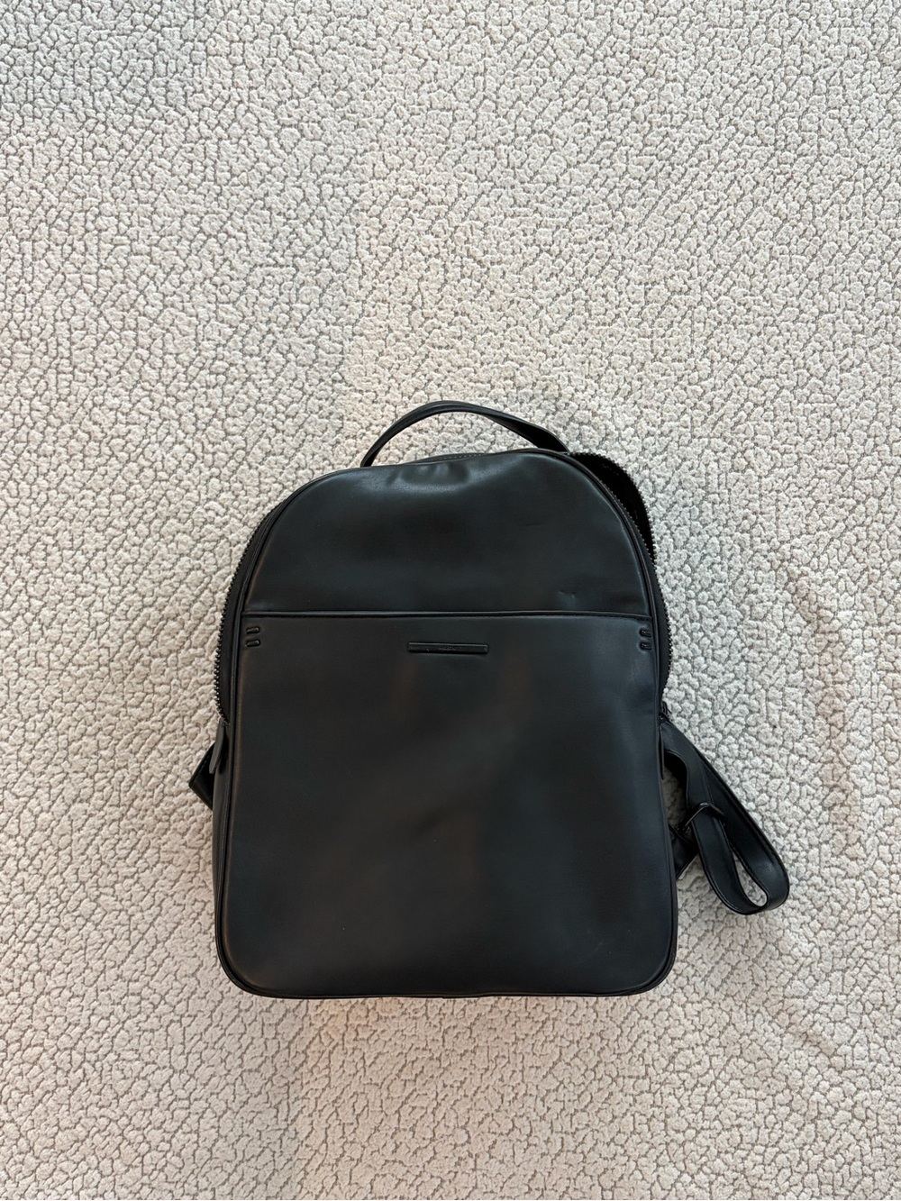 Aldo Black Faux Leather Backpack